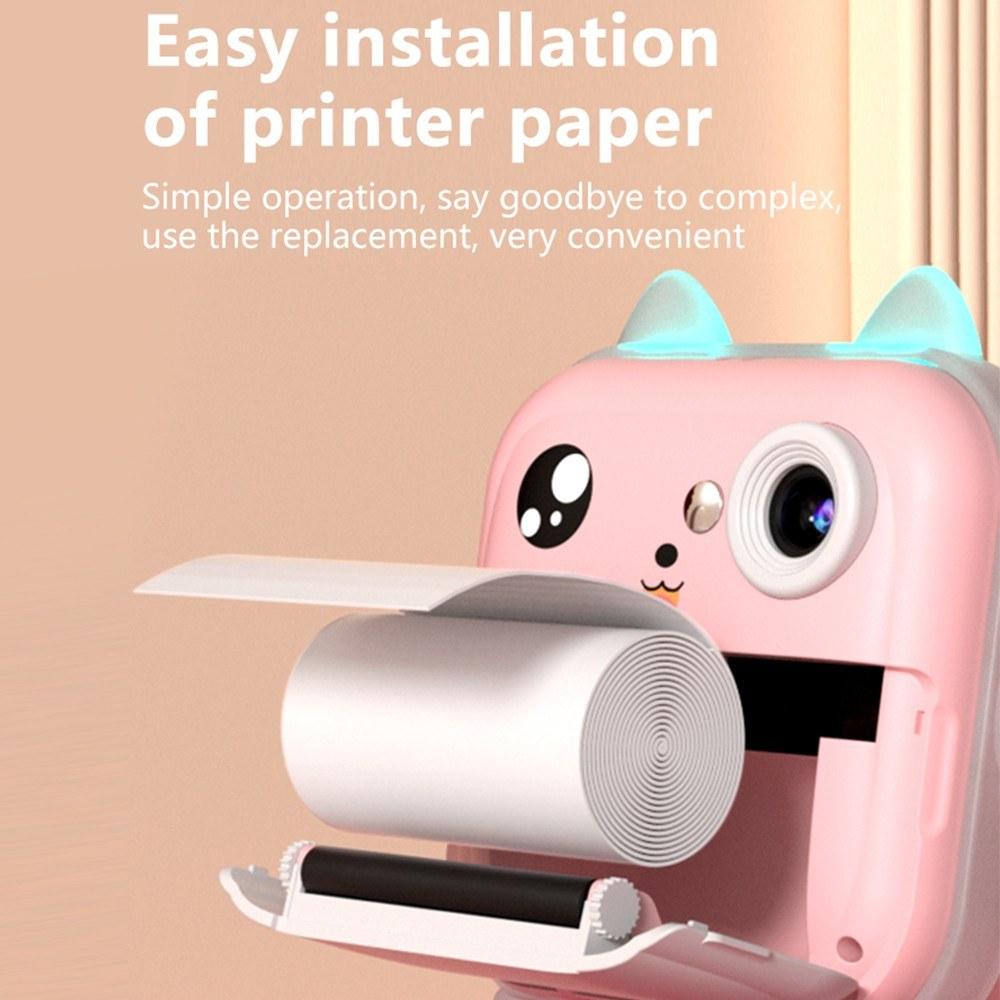 Printers & Copiers Accessories |   Portable Children Instant Thermal Print Kid Camera 2.4 Inch Screen Digital Camera Photo Selfie HD Video Thermal Inkless Printing with 3 Rolls White Print Paper Printers & Copiers Accessories Printers & Copiers Accessories