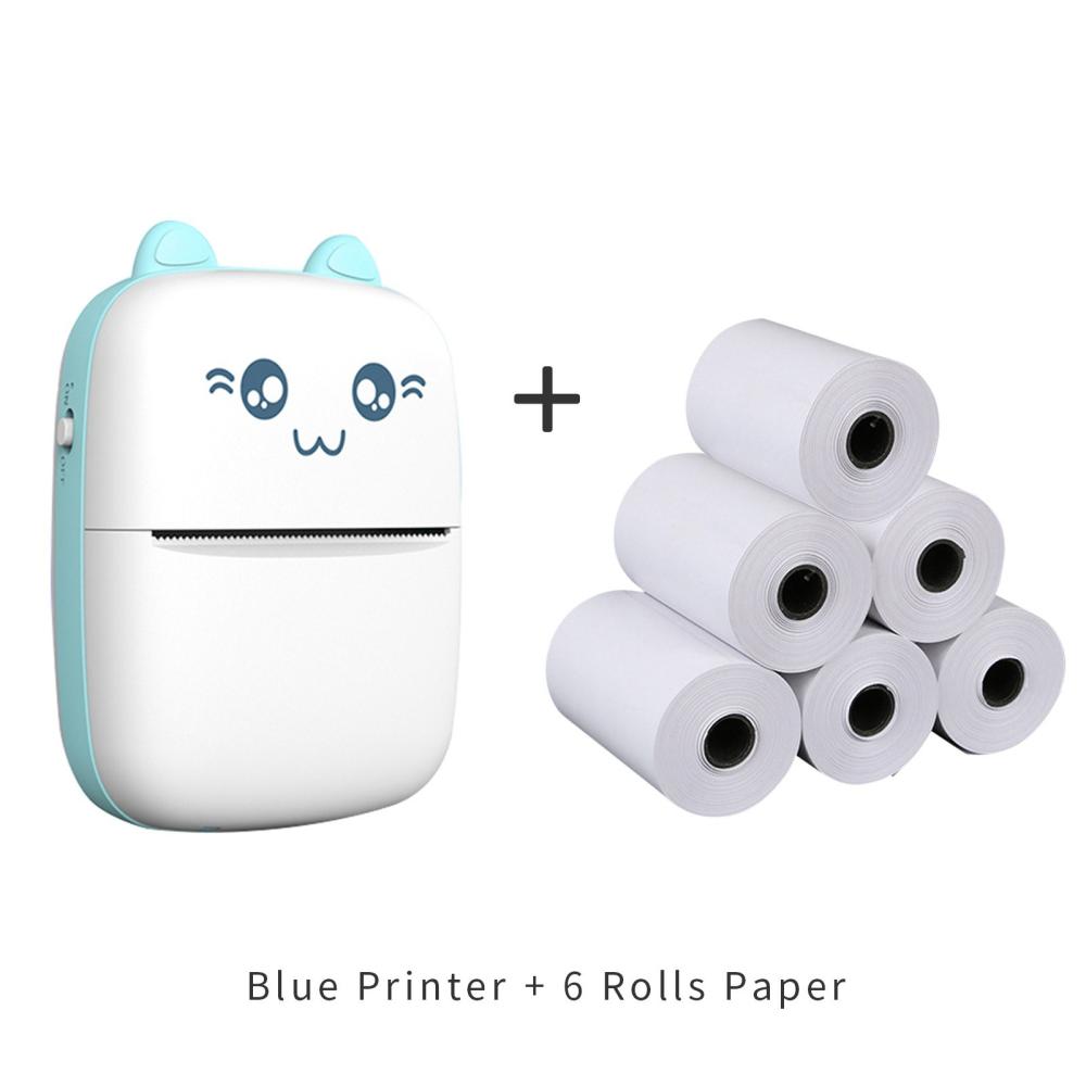 Printers & Copiers Accessories |   Portable Mini Thermal Printer with USB Cable + 6 Rolls Thermal Paper 57*30mm Wrong Questions Notes Printing Papers Printers & Copiers Accessories Printers & Copiers Accessories