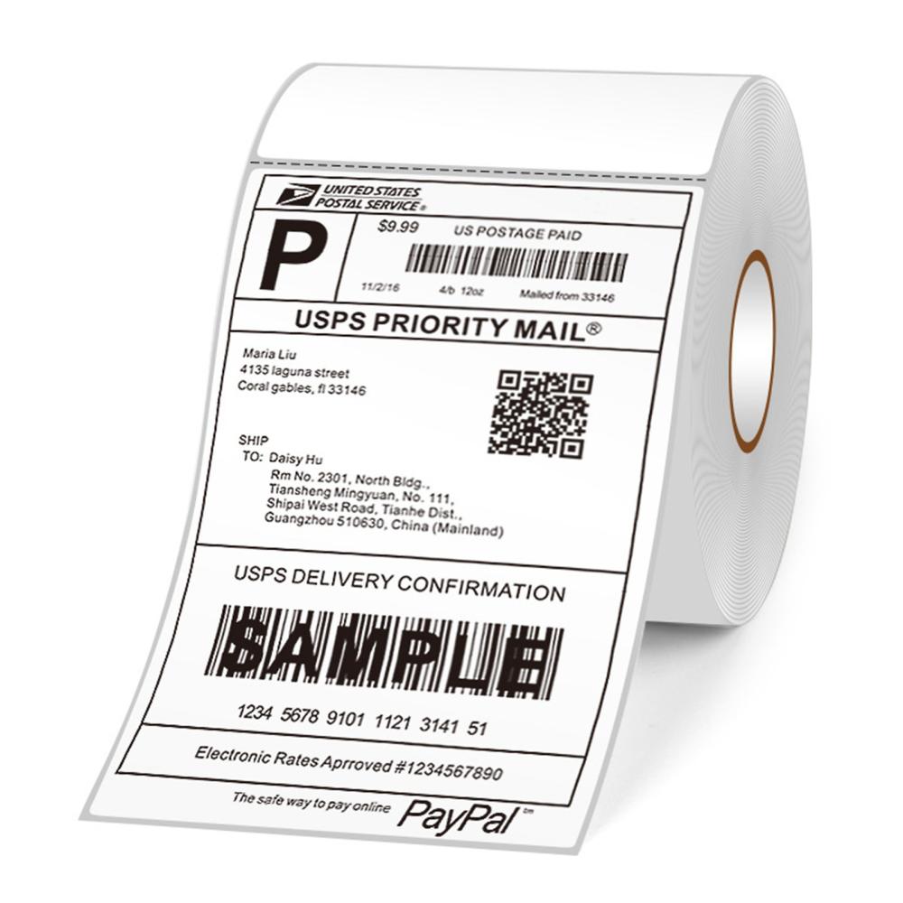 Printers & Copiers Accessories |   Thermal Shipping Labels Roll Shipping Package Thermal Printer All-Purpose Label Paper Sticker Self-adhesive Waterproof Oil-Proof Anti-scratch Suitable for Zebra Amazon UPS Ebay Shopify FedEx Labeling Barcode Express 100×100 4x4in 500PCS Printers & Copiers Accessories Printers & Copiers Accessories