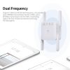 Repeaters |   1200Mbps 2.4G 5G Dual Frequency WiFi Repeater WiFi Extender Wireless Signal Booster White for Home Office Use EU Plug Networking Repeaters