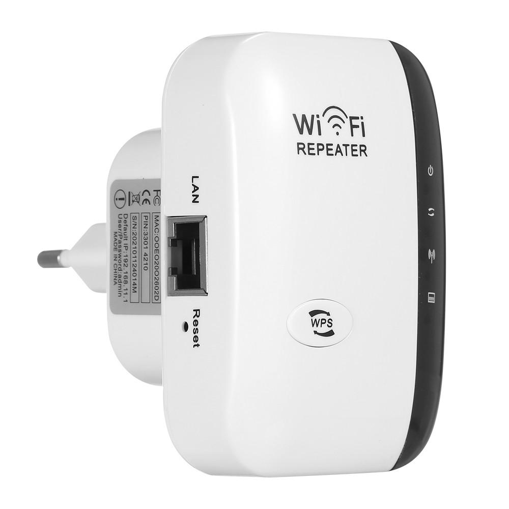 Repeaters |   300M WiFi Signal Amplifier Wireless WiFi Repeater WiFi Range Extender with 2 Internal Antennas for Home Office White EU Plug Networking Repeaters