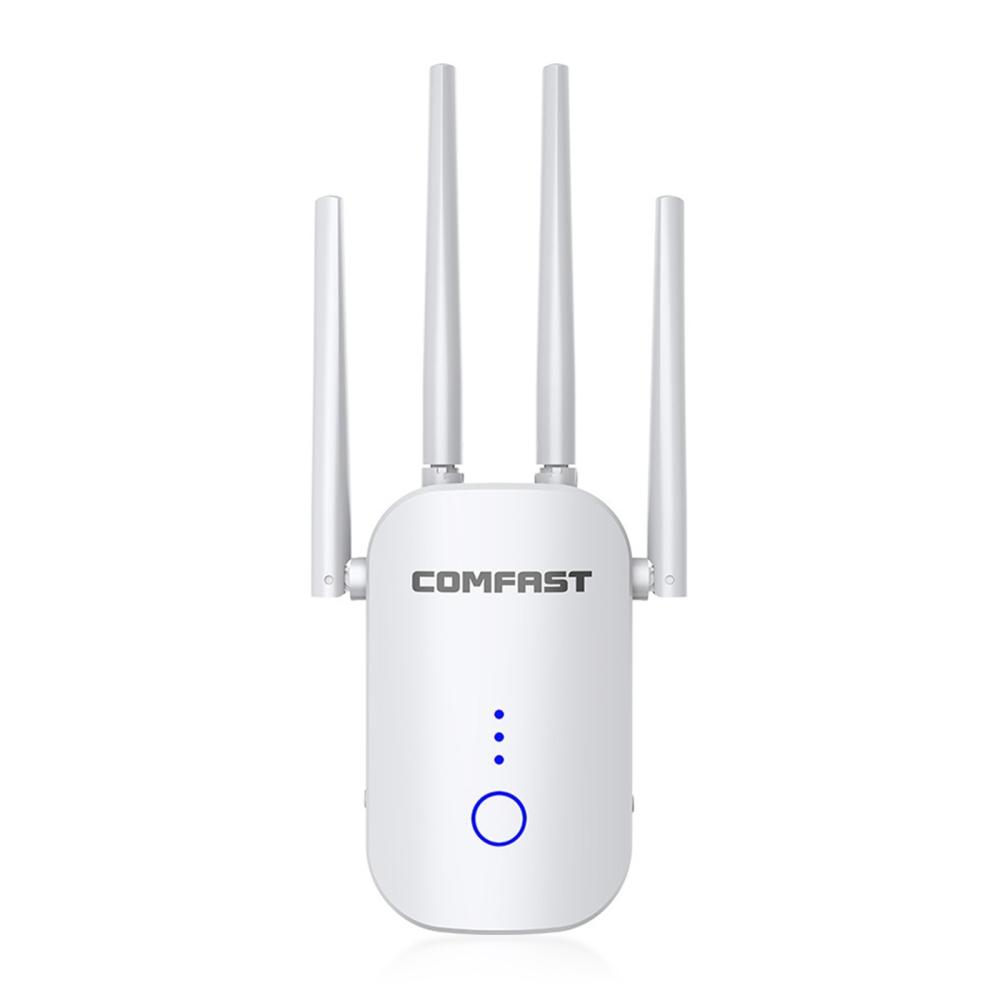 Repeaters |   COMFAST 1200Mbps WiFi Repeater 2.4G/5.8G Dual-band Wireless Range Extender WiFi Signal Booster Amplifier for Home Wall Mounted with Ethernet Port One Button Reset Networking Repeaters