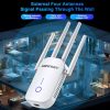 Repeaters |   COMFAST 1200Mbps WiFi Repeater 2.4G/5.8G Dual-band Wireless Range Extender WiFi Signal Booster Amplifier for Home Wall Mounted with Ethernet Port One Button Reset Networking Repeaters