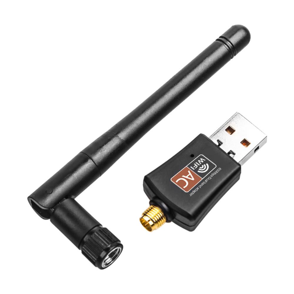 Repeaters |   USB WiFi Adapter 600Mbps Dual Band Wireless Network Adapter Dongle 2.4GHz / 5.0GHz Ethernet 802.11AC w/ Antenna for Laptop Desktop Tablet PC Smart Phone Networking Repeaters