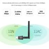 Repeaters |   USB WiFi Adapter 600Mbps Dual Band Wireless Network Adapter Dongle 2.4GHz / 5.0GHz Ethernet 802.11AC w/ Antenna for Laptop Desktop Tablet PC Smart Phone Networking Repeaters