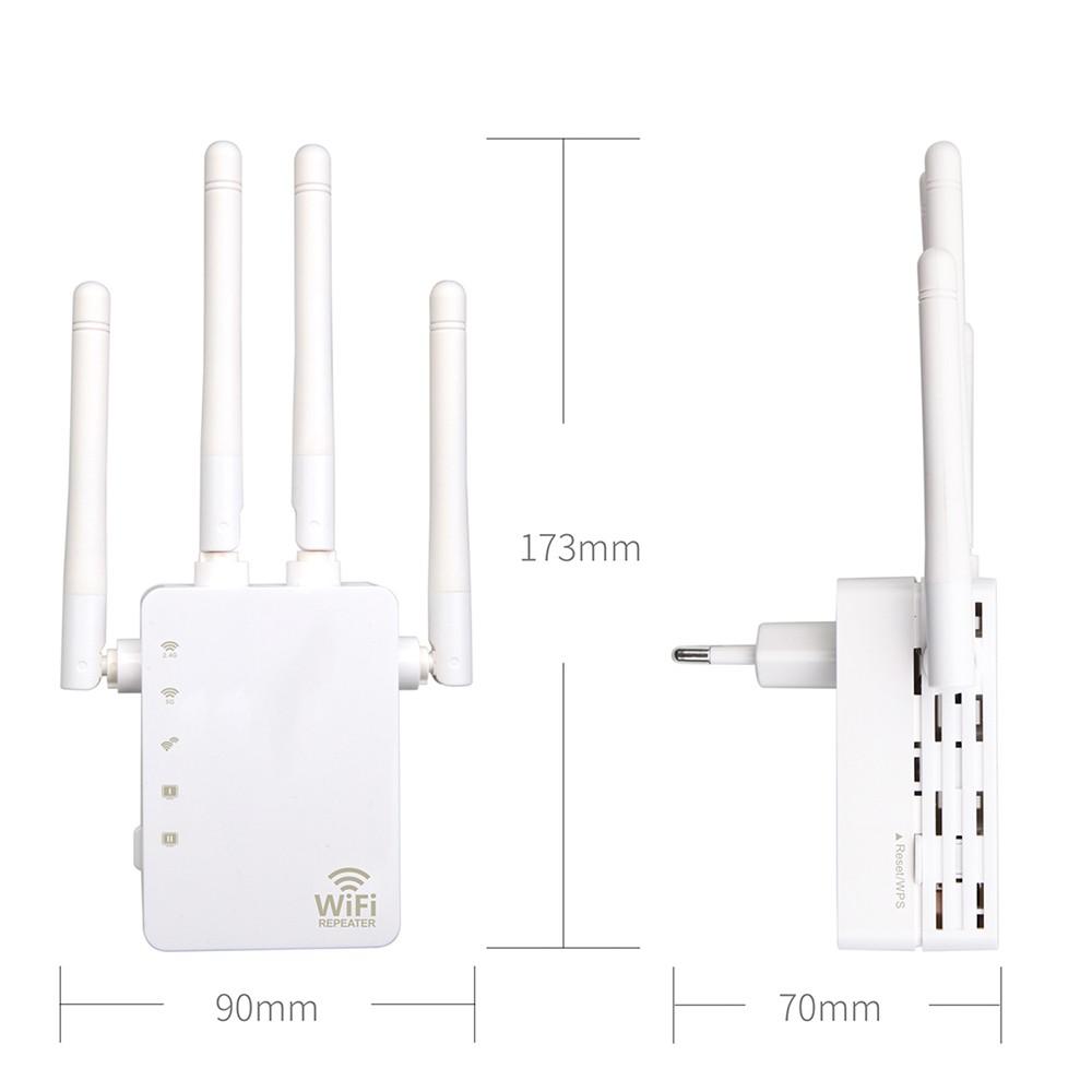 Repeaters |   WiFi Booster 1200Mbps Dual Band 2.4GHz 5GHz WiFi Internet Signal Amplifier Wireless Repeater with Four Antennas Networking Repeaters