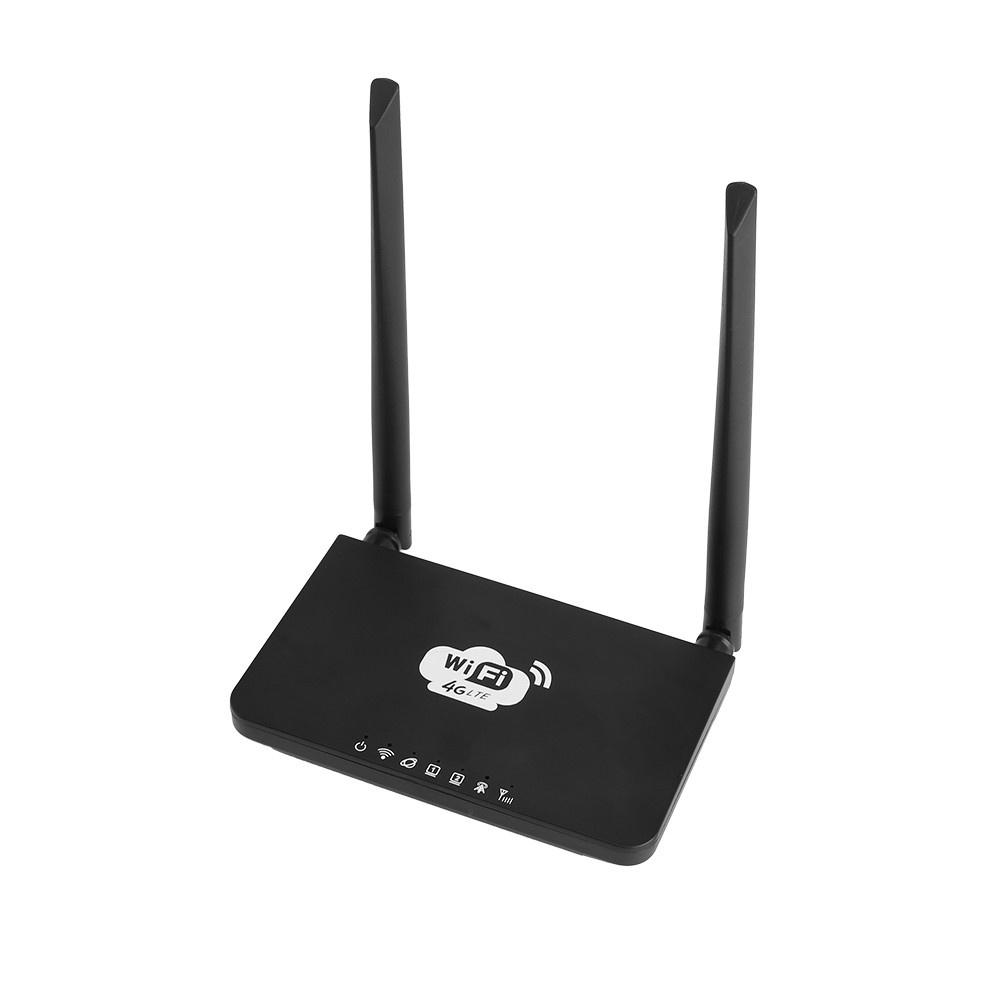 Routers |   4G LTE WiFi Router 300Mbps High-speed Wireless Router with SIM Card Slot 2 External Antennas Black(European Version) Networking Routers