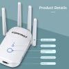 Routers |   COMFAST CF-WR758AC 1200Mbps 2.4GHz+5.8GHz Dual-band WiFi Repeater WiFi Signal Extender with 4 High-gain Antennas EU Plug Networking Routers