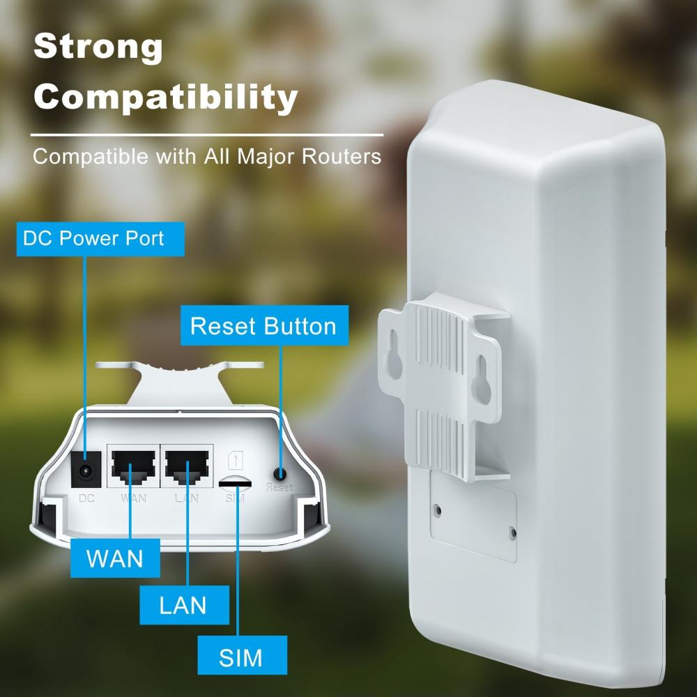 Routers |   Outdoor 4G Router Long Range WiFi Extender  High-Speed 300Mbps  Stable Connection  Dual SOC Hardware Design  Easy Setup Networking Routers