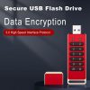 USB Flash Drives |   Encrypted USB Drive Secure USB Flash Drive 32GB / 64GB / 128GB / 256GB AES256-bit USB 3.0 Hardware Password Memory Stick Automatic Lock for Personal Protection Aluminum Alloy Shell with Encryption Keypad Drives & Storage USB Flash Drives