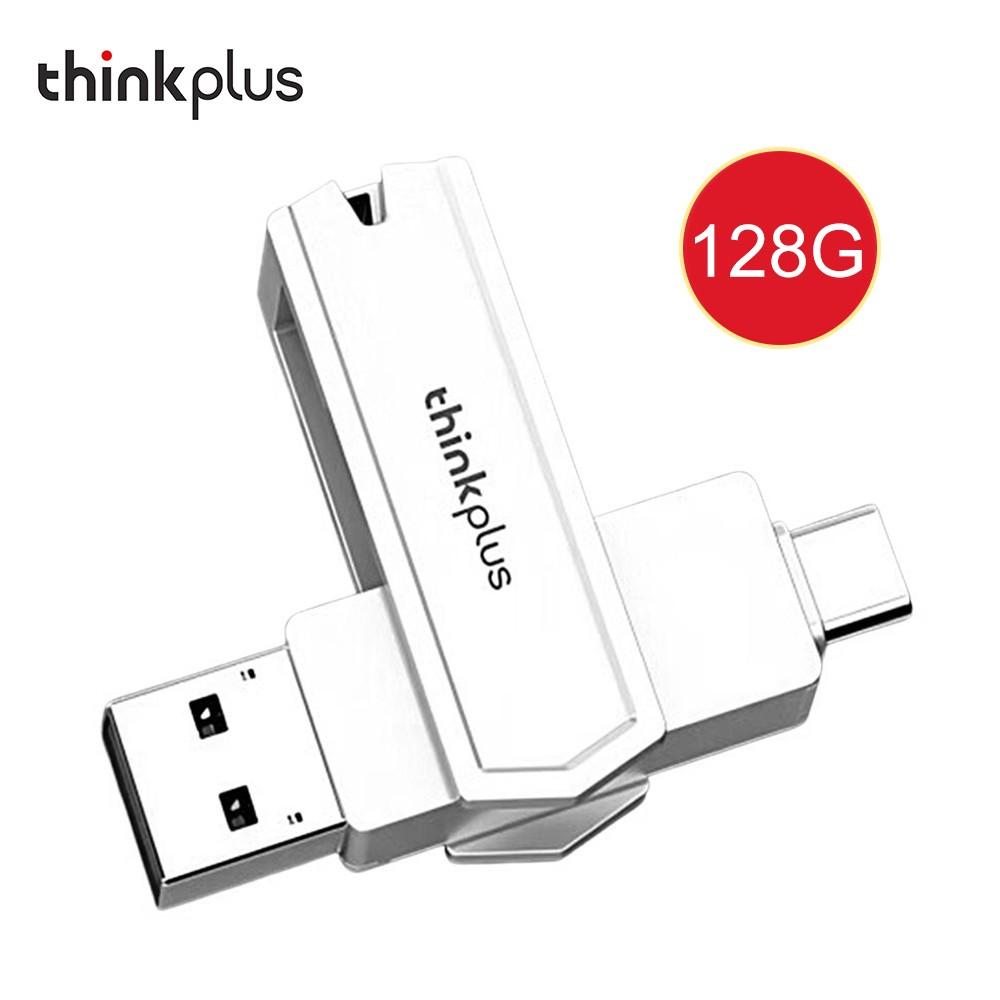 USB Flash Drives |   Lenovo thinkplus TPCU301Plus U Disk 128GB USB3.0+Type-C Port Recognition USB Flash Drive Thumb Drive Support Tablet Mobile Phone Computer Laptop MacOS System Drives & Storage USB Flash Drives