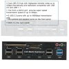 USB Hubs |   Multi-Function USB 3.0 Hub eSATA SATA Port Internal Card Reader PC Dashboard Media Front Panel Audio for SD MS CF TF M2 MMC Memory Cards Fits 5.25″ Bay Computer Peripherals USB Hubs