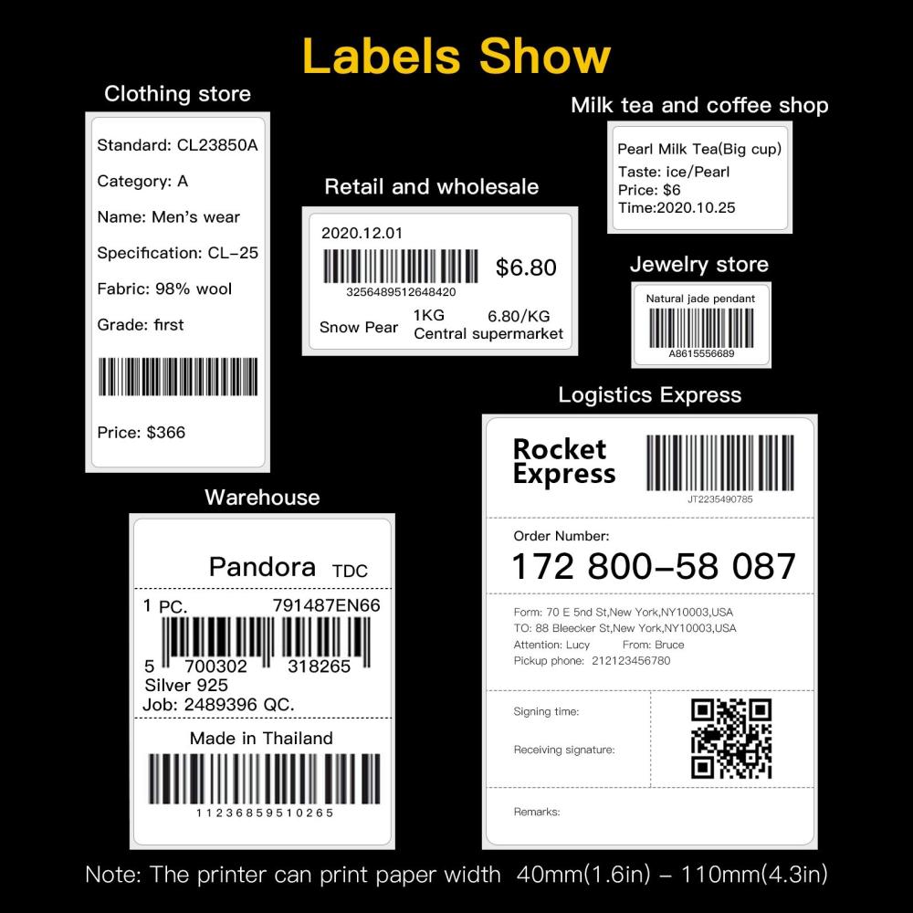 Printers & Copiers Accessories |   Desktop Thermal Label Printer for 4×6 Shipping Package Label Maker 160mm/s High Speed USB Connection Thermal Sticker Printer Max.110mm Paper Width Compatible with Amazon UPS Ebay Shopify FedEx Labeling Barcode Express Label Printing Postage Mailing Labeling Printers & Copiers Accessories Printers & Copiers Accessories