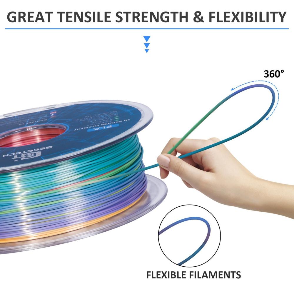 3D Printer Filament |   Geeetech Silk PLA Filament for 3D Printer – Gradient Color 3D Printer Filament 3D Printer Filament