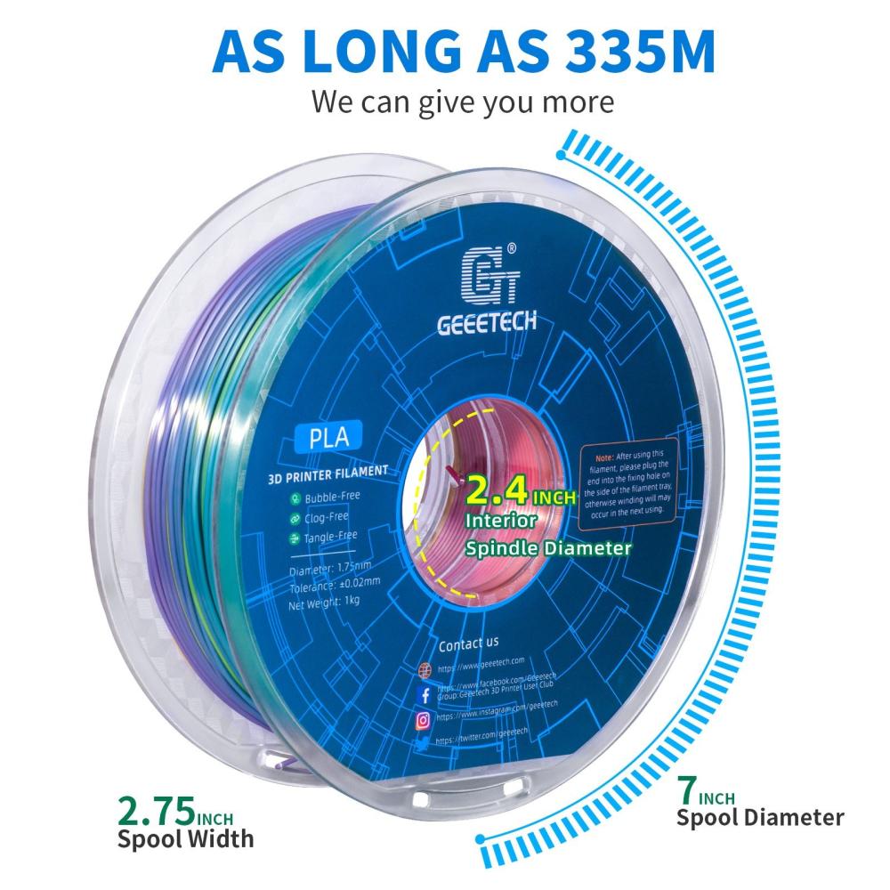 3D Printer Filament |   Geeetech Silk PLA Filament for 3D Printer – Gradient Color 3D Printer Filament 3D Printer Filament