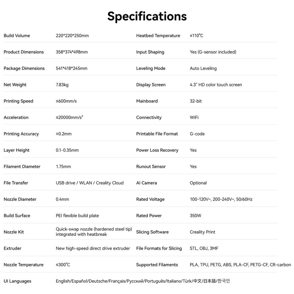 3D Printers |   Creality Ender-3 V3 3D Printer Auto-Leveling 600mm/s Max Printing Speed 220x220x250mm Build Volume with Dual-gear Direct Extruder PEI Printing Platform 3D Printers 3D Printers