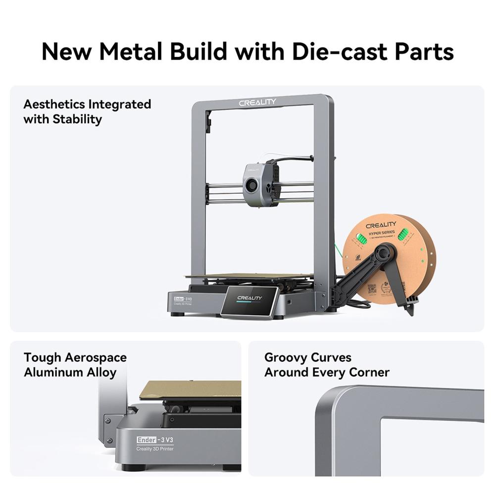 3D Printers |   Creality Ender-3 V3 3D Printer Auto-Leveling 600mm/s Max Printing Speed 220x220x250mm Build Volume with Dual-gear Direct Extruder PEI Printing Platform 3D Printers 3D Printers