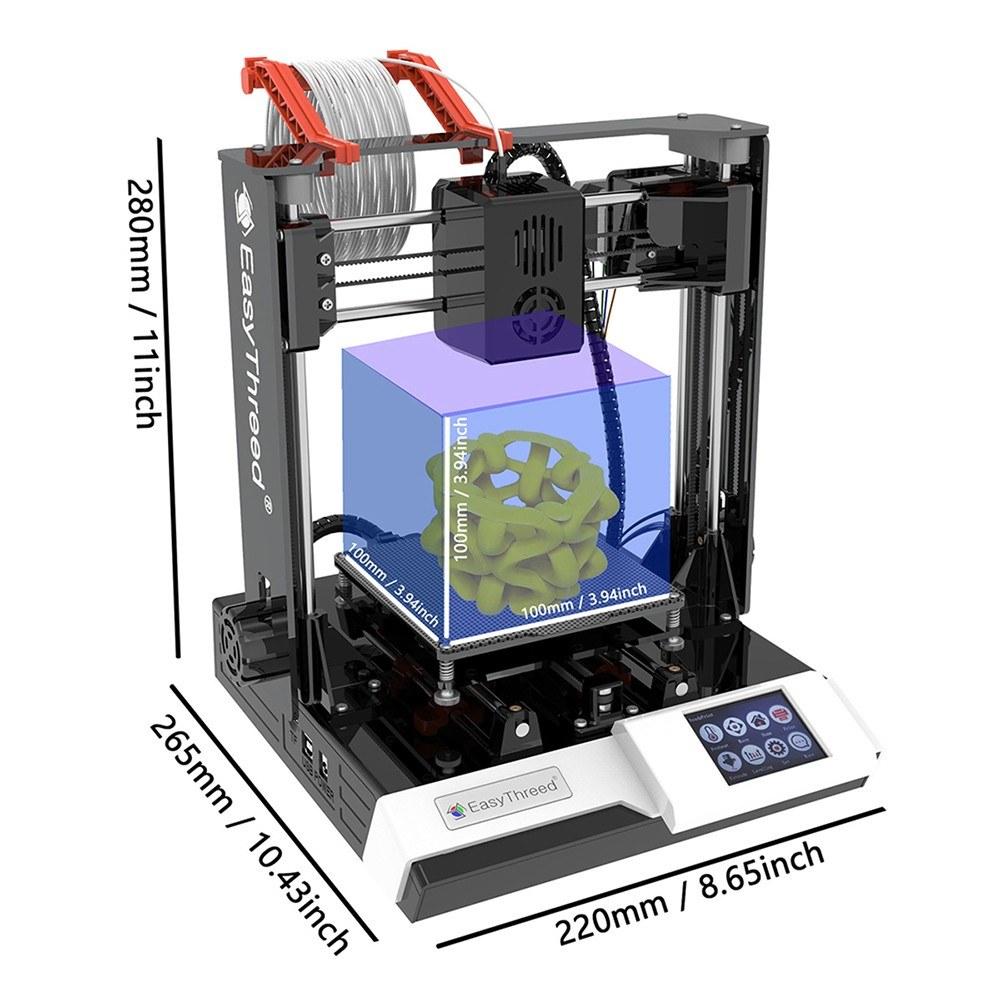 3D Printers |   EasyThreed K6 Plus 3D Printer FDM  Desktop Printing Machine 150x150x150mm Print Size for Beginners Comes with 10m PLA Sample Filament 3D Printers 3D Printers