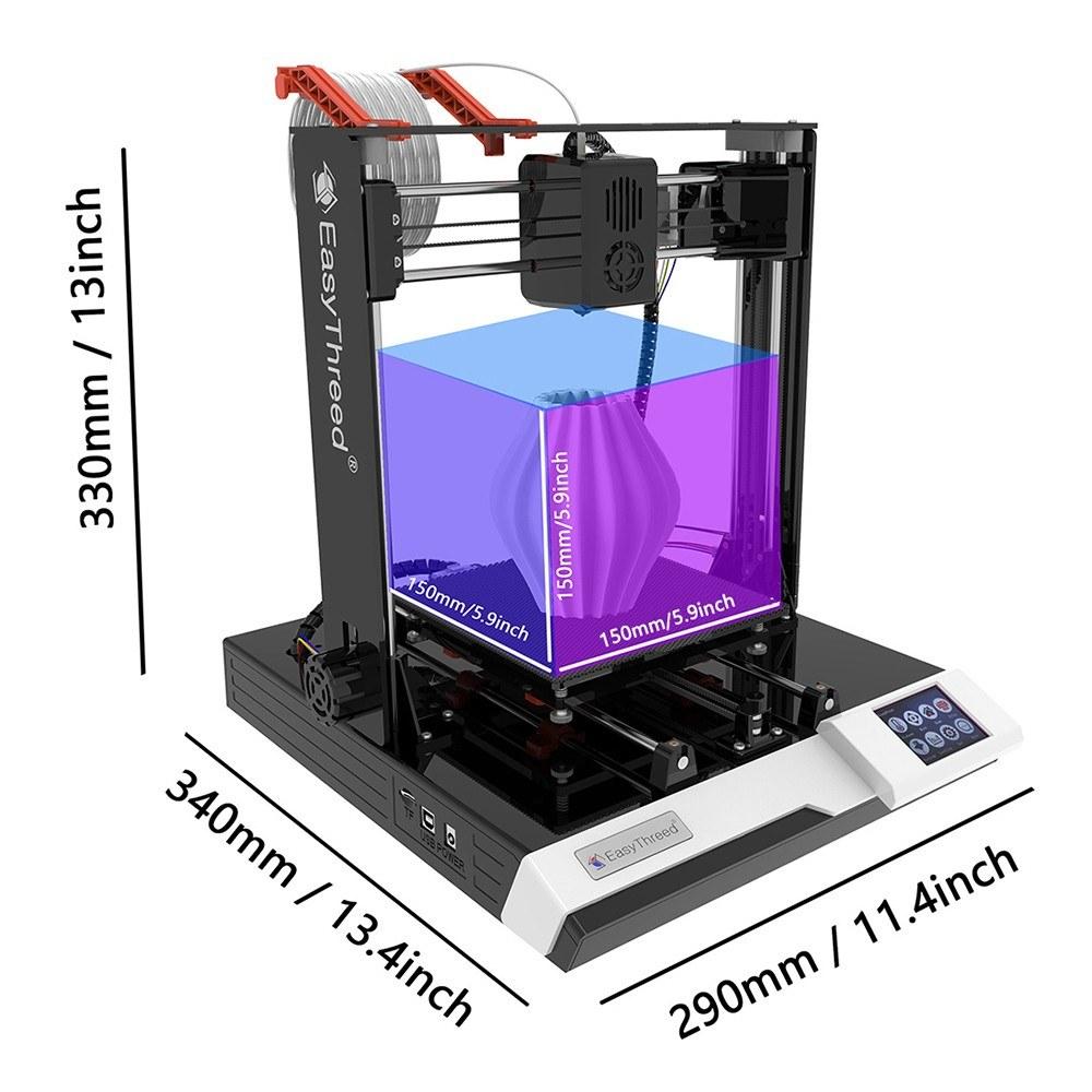 3D Printers |   EasyThreed K8 plus 3D Printer FDM Desktop Printing Machine 150x150x150mm Print Size for Beginners Comes with 10m PLA Sample Filament 3D Printers 3D Printers