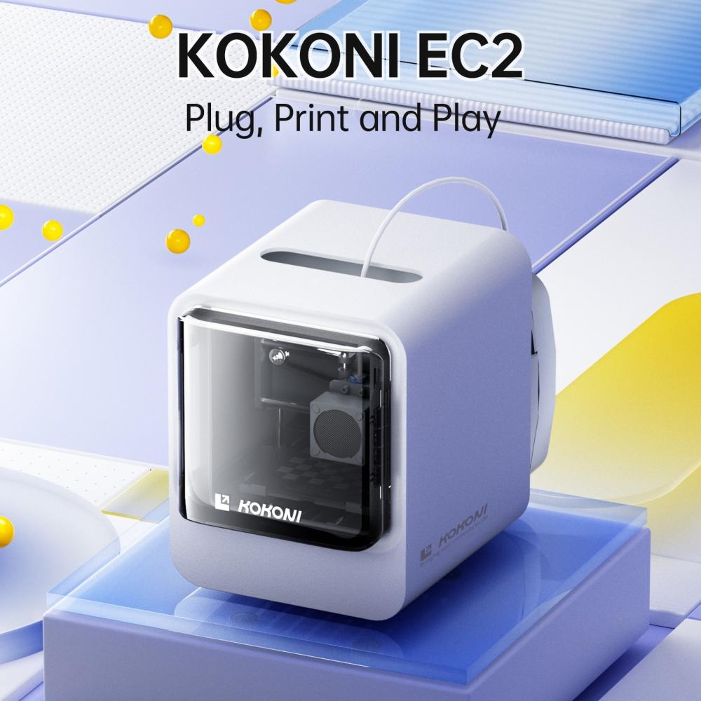 3D Printers |   KOKONI EC2 3D Printer Mini Smart Printing Machine with  Removable Magnetic Printing Bed  Auto Leveling Fully Assembled with 7m White PLA Filament 3D Printers 3D Printers