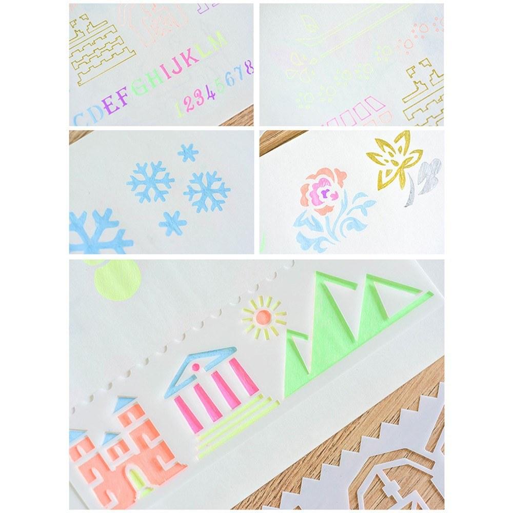 Other Stationery |   Multi-functional Drawing Stencils Straight & Wavy Lines Rulers Hollow Out Design PP Other Stationery Other Stationery