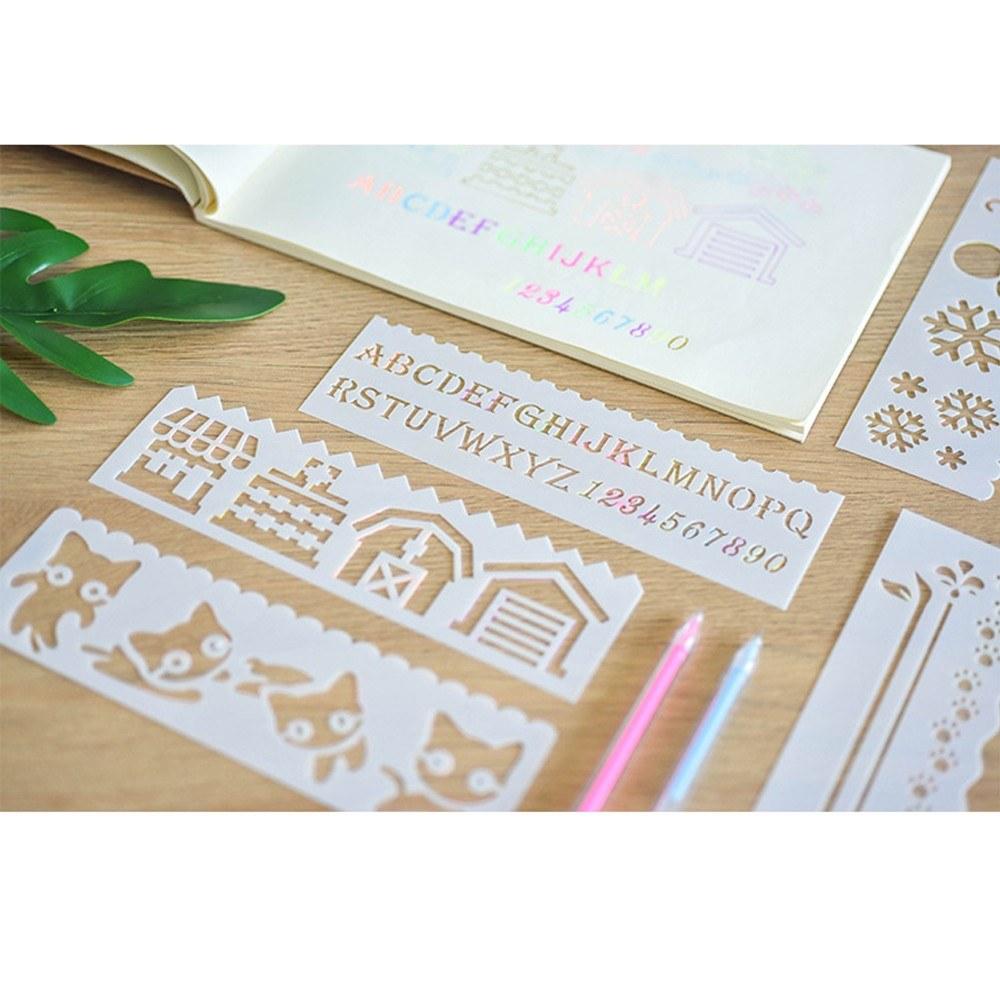 Other Stationery |   Multi-functional Drawing Stencils Straight & Wavy Lines Rulers Hollow Out Design PP Other Stationery Other Stationery