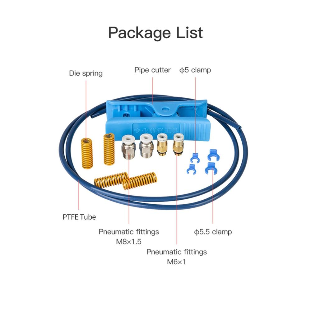 3D Printer Parts |   Creality Capricorn Premium XS Bowden PTFE Tube 1 Meter and Pneumatic Fittings Kit for 3D Printer Accessories 3D Printer Parts 3D Printer Parts