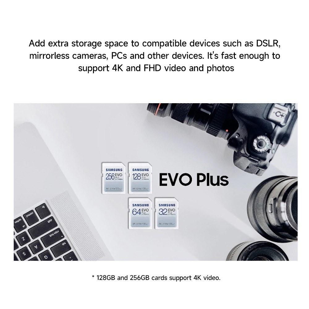 SD cards |   SAMSUNG 32GB EVO Plus SD Card U1 V10 Speed Level up to 130MB/s Transmission Speed for Digital Camera Surveillance Camera Laptop Drives & Storage SD cards