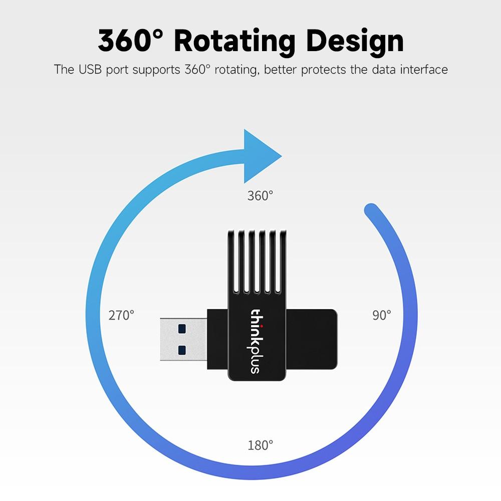 USB Flash Drives |   thinkplus MU242 32GB USB3.0 USB Flash Drive Rotatable Metal U Disk High-speed Transmission Wide Compatibility Drives & Storage USB Flash Drives