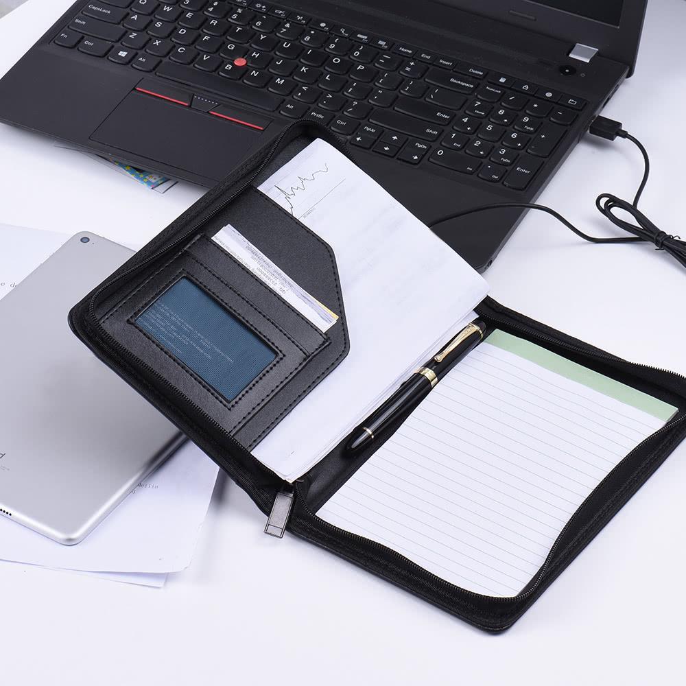 Basic Office |   Portable Business Portfolio Padfolio Folder Document Case Organizer A5 PU Leather with Business Card Holder Memo Note Pad Basic Office Basic Office