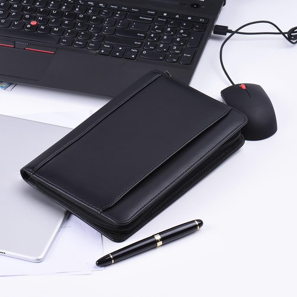 Basic Office |   Portable Business Portfolio Padfolio Folder Document Case Organizer A5 PU Leather with Business Card Holder Memo Note Pad Basic Office Basic Office