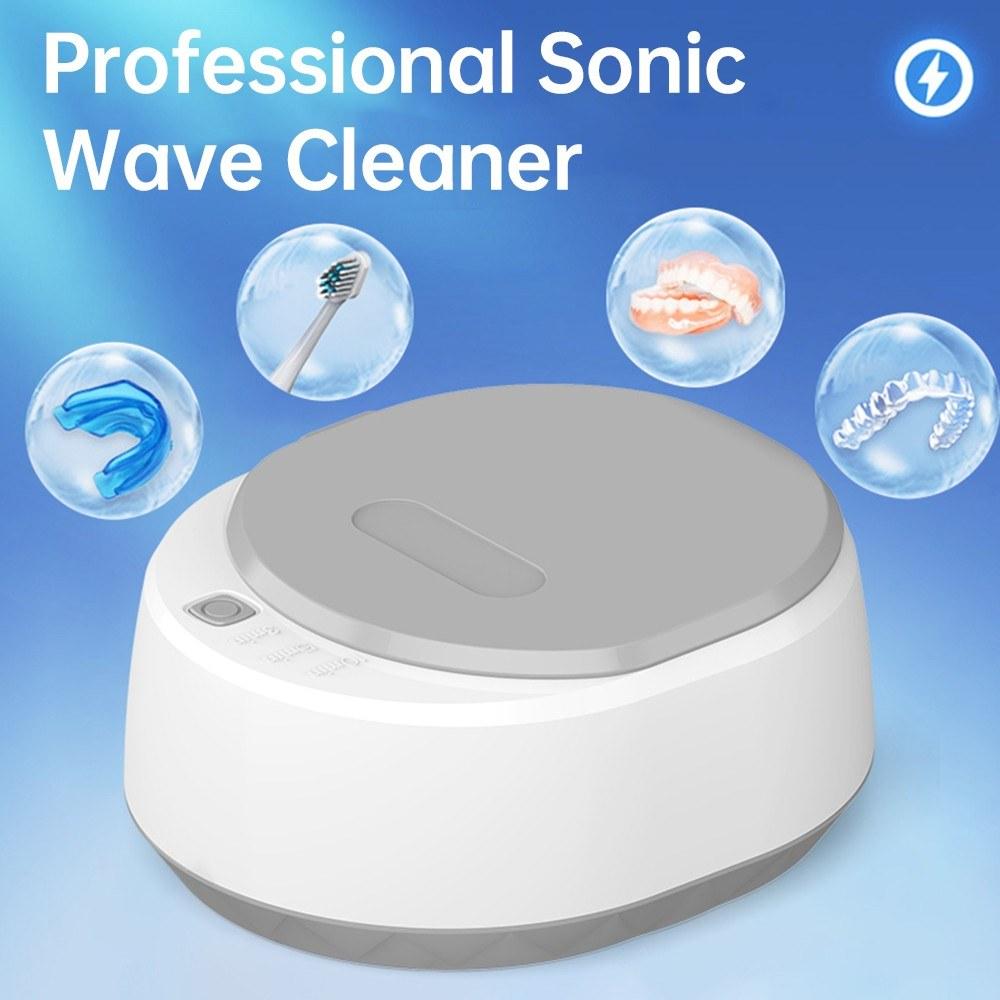 Basic Office |   Sonic Wave Jewelry Cleaner 49kHz Professional Cleaner Machine with One Button Control 3-Level Timer 340ml 304 Stainless Steel Inner Tank Basic Office Basic Office