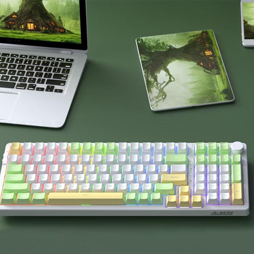 Keyboards & Mouse |   AJAZZ  AK992 Gasket Tri-mode Wireless Keyboard RGB Mechanical Keyboard Gaming Keyboard with All Switches Customized Hot-Swappable BT Mode Wired Mode 2.4GHz Wireless Mode Computer Peripherals Keyboards & Mouse