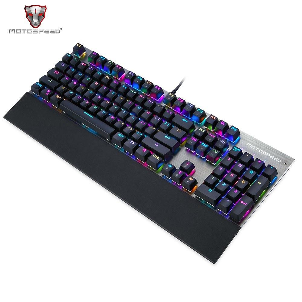 Keyboards & Mouse |   Motospeed V30 Wired Optical USB Gaming Mouse + CK108 Mechanical Gaming Wired Keyboard + P70 Gaming Mouse Pad Computer Peripherals Keyboards & Mouse