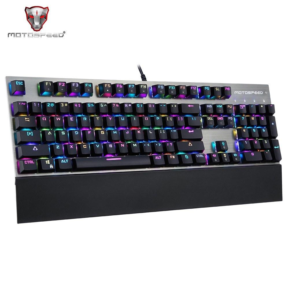 Keyboards & Mouse |   Motospeed V30 Wired Optical USB Gaming Mouse + CK108 Mechanical Gaming Wired Keyboard + P70 Gaming Mouse Pad Computer Peripherals Keyboards & Mouse