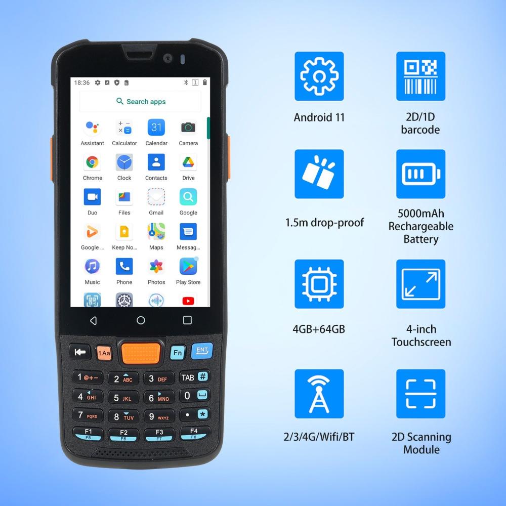 Office Electronics |   Bisofice KP36 Android 11.0 Handheld Mobile PDA Terminal Machine Data Collector Inventory Machine (Eurasian Version) Office Electronics Office Electronics