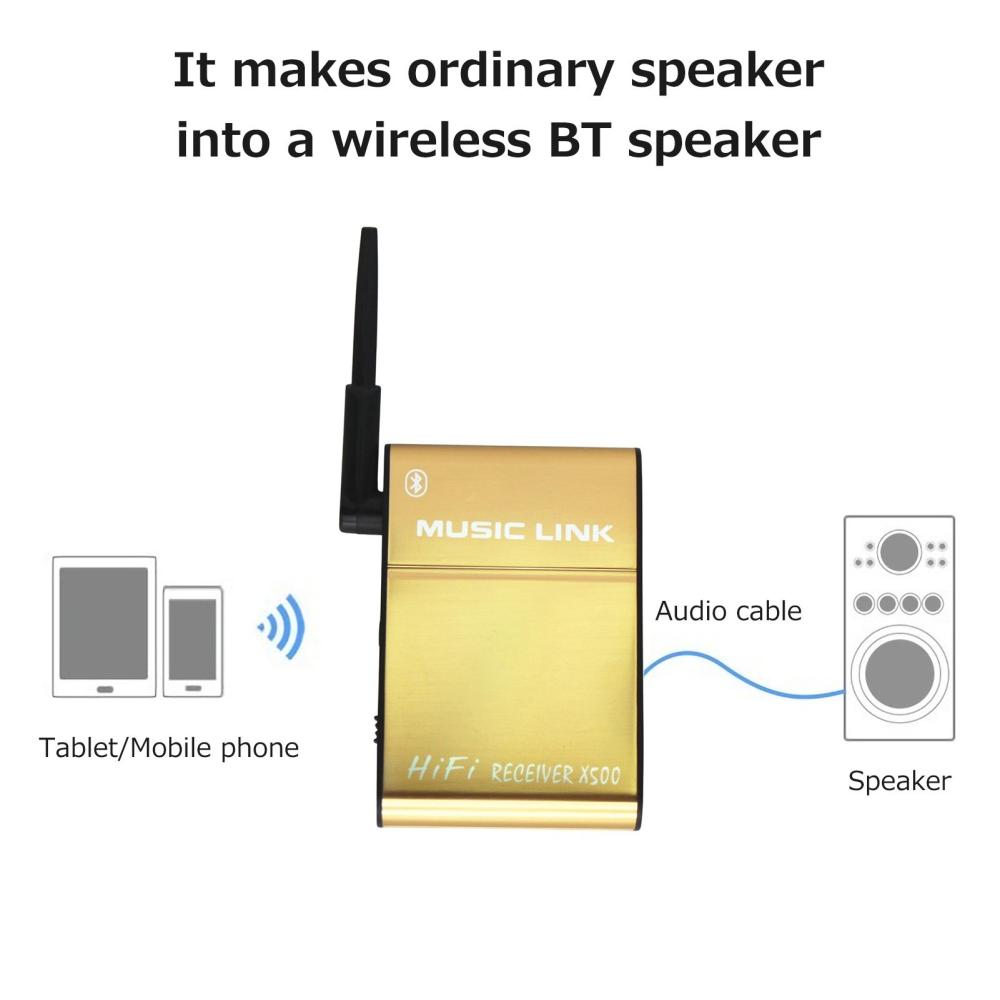 Others |   X500 BT HiFi Lossless Audio Receiver BT4.0 Chip External Omnidirectional Antenna Support AAC/MP3/SBC Decoding Gold US Plug Computer Peripherals Others