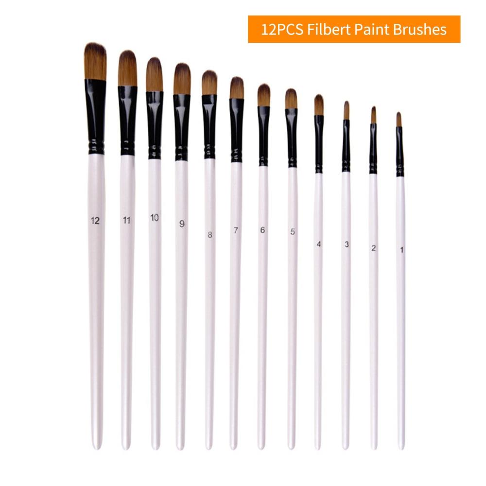 Painting Supplies |   6pcs Round Head Brushes Paintbrush Set Nylon Hair Paint Brush Set for Acrylic Oil Watercolor Painting Artist Professional Painting Kits Pearl White Brush Set Painting Supplies Painting Supplies