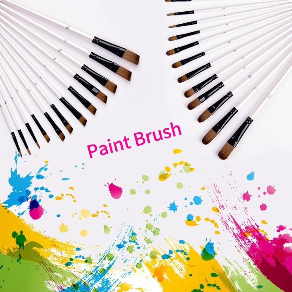 Painting Supplies |   6pcs Round Head Brushes Paintbrush Set Nylon Hair Paint Brush Set for Acrylic Oil Watercolor Painting Artist Professional Painting Kits Pearl White Brush Set Painting Supplies Painting Supplies