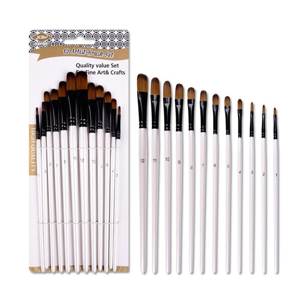 Painting Supplies |   6pcs Round Head Brushes Paintbrush Set Nylon Hair Paint Brush Set for Acrylic Oil Watercolor Painting Artist Professional Painting Kits Pearl White Brush Set Painting Supplies Painting Supplies