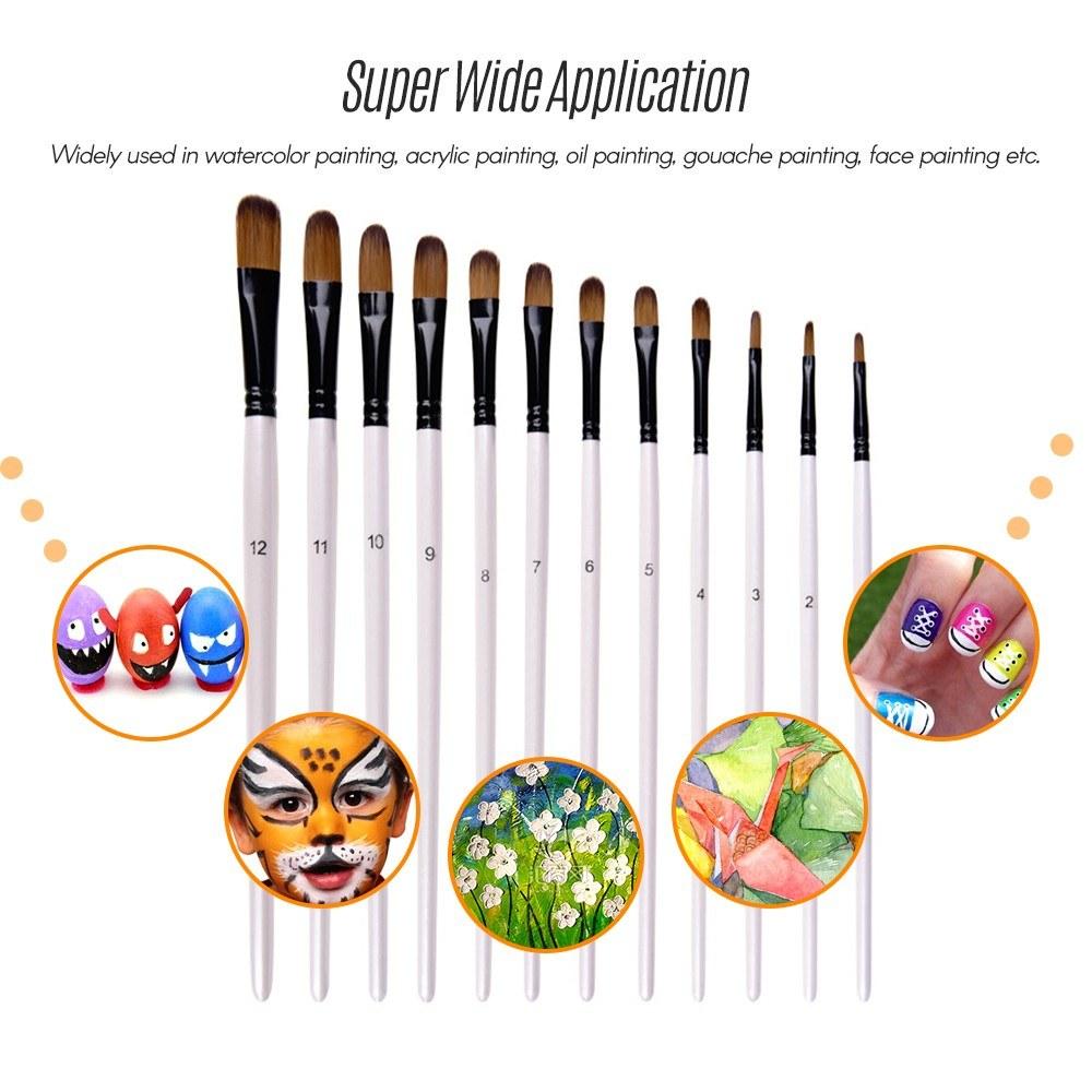 Painting Supplies |   6pcs Round Head Brushes Paintbrush Set Nylon Hair Paint Brush Set for Acrylic Oil Watercolor Painting Artist Professional Painting Kits Pearl White Brush Set Painting Supplies Painting Supplies