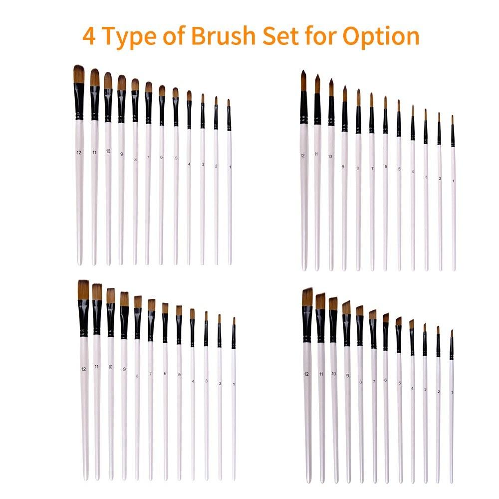 Painting Supplies |   6pcs Round Head Brushes Paintbrush Set Nylon Hair Paint Brush Set for Acrylic Oil Watercolor Painting Artist Professional Painting Kits Pearl White Brush Set Painting Supplies Painting Supplies