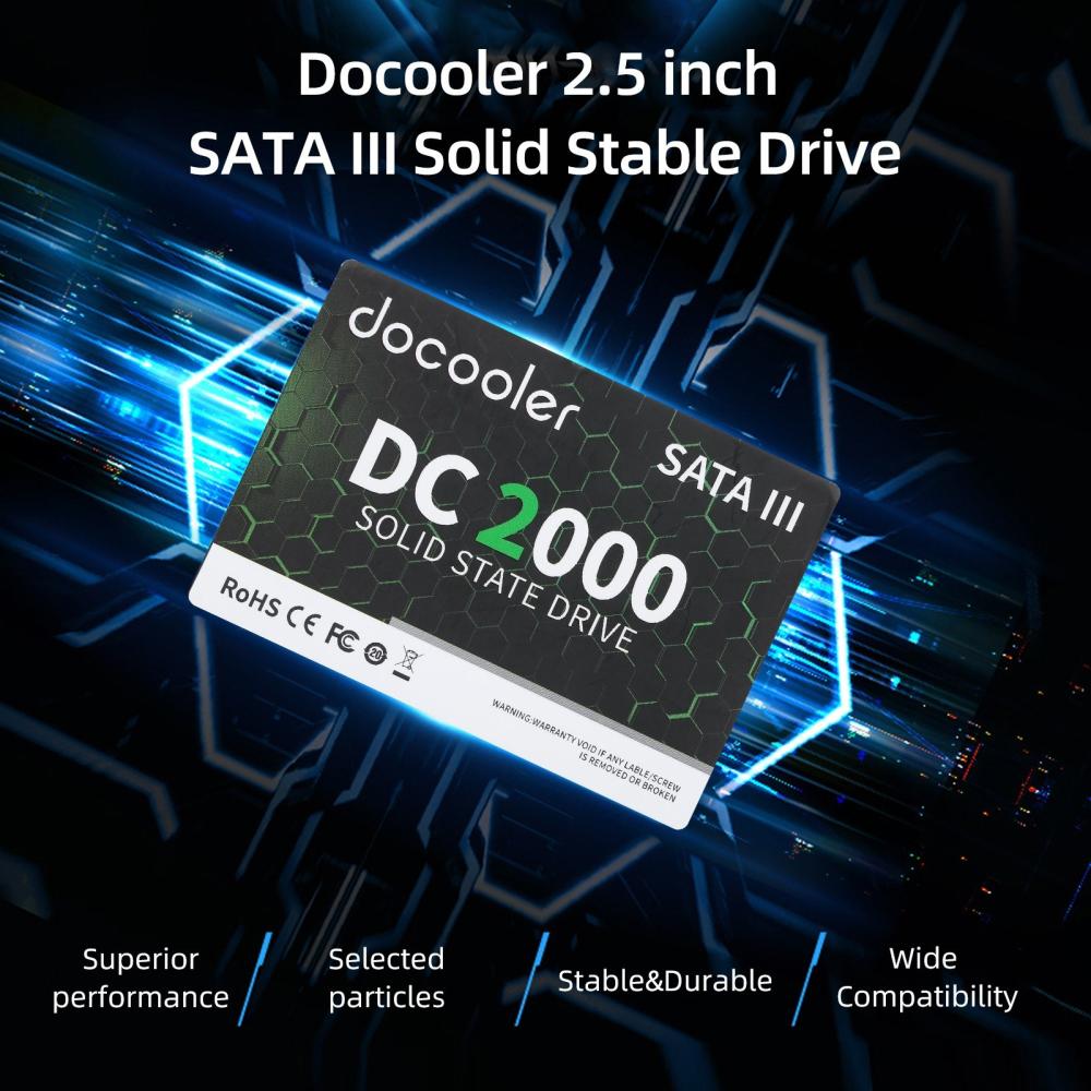 Solid State Drives |   docooler DC2000 2TB 2.5 inch SSD Internal Solid Stable Drive SATA III Interface Fast Read&Wirte Speed for PC Laptop Drives & Storage Solid State Drives