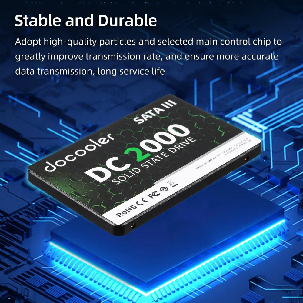 Solid State Drives |   docooler DC2000 2TB 2.5 inch SSD Internal Solid Stable Drive SATA III Interface Fast Read&Wirte Speed for PC Laptop Drives & Storage Solid State Drives