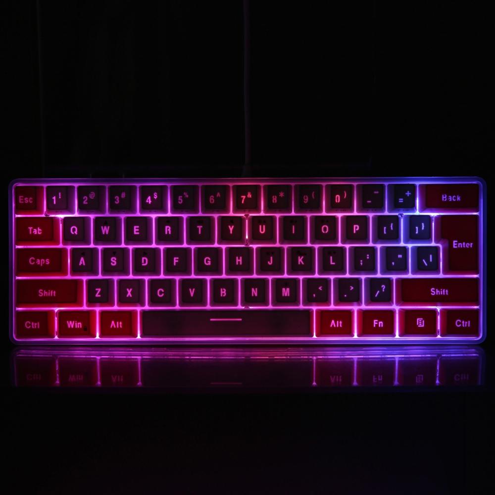 Keyboards & Mouse |   61 Keys Wired Keyboard Membrane Keyboard Compact Design RGB Backlight Effect with Multimedia Shortcuts Detachable Data Cable Computer Peripherals Keyboards & Mouse