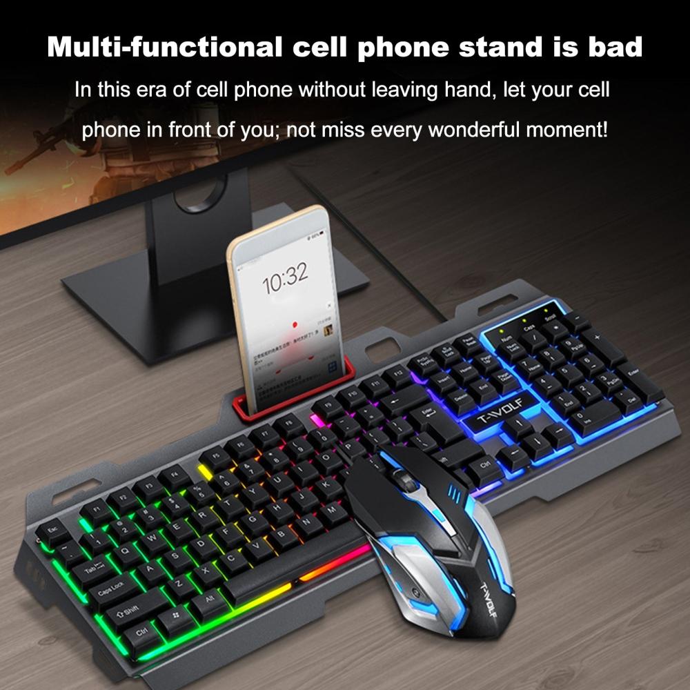 Keyboards & Mouse |   T-WOLF Thunder Wolf TF-600 Keyboard and Mouse Set Keyboard & Mouse 2 in 1 Combo Computer Peripherals Keyboards & Mouse