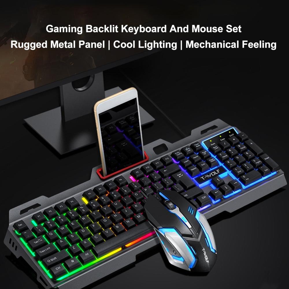 Keyboards & Mouse |   T-WOLF Thunder Wolf TF-600 Keyboard and Mouse Set Keyboard & Mouse 2 in 1 Combo Computer Peripherals Keyboards & Mouse