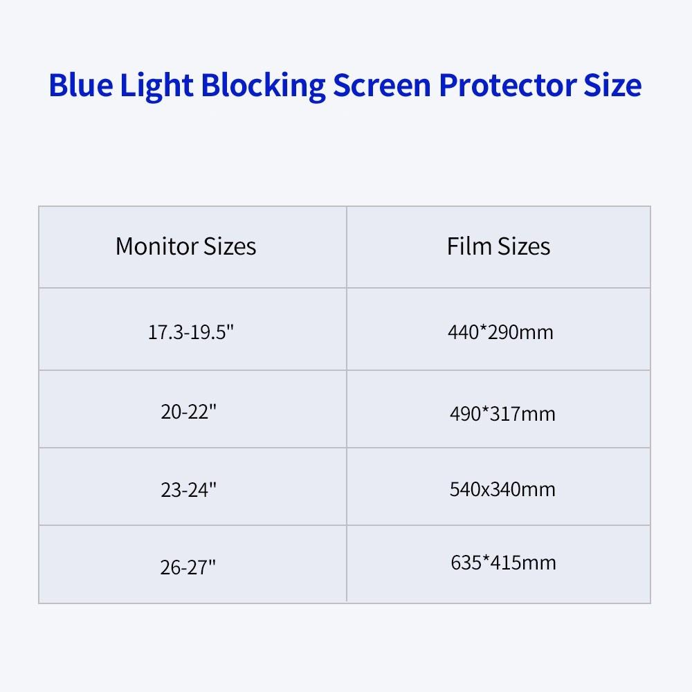 Others |   Hanging Blue Light Blocking Screen Protector High-transmittance Anti-UV Eye Protection Film for 17.3-19.5” Desktop Monitor Computer Peripherals Others